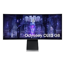 Монитор Samsung Odyssey OLED G8 G85SB 34" CURVED 1800R, 175 Hz, 0.1ms GTG, 3440x1440, 2xUSB-C, Mini DP, Micro HDMI, Speakers, Silver
