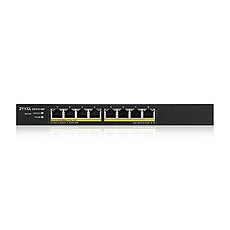 Суич 8-портов ZyXEL GS1915-8, Gigabit, управляем, standalone или Nebula управление, PoE