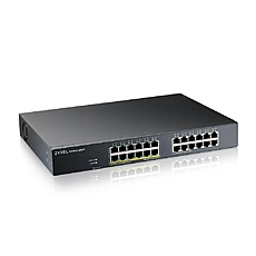 Суич 24-портов ZyXEL GS1915-24EP, Gigabit, управляем, standalone или Nebula управление, монтаж в шкаф, PoE