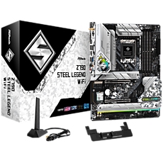 ASROCK MB Desktop Z790 Steel Legend (S1700, 4x DDR5, 1x PCIe 5.0 x16, 1x PCIe 4.0 x16, 1x PCIe 3.0 x1, 4x Hyper M.2, 1x Blazing M.2, 8x SATA3, 2x USB-C, 16x USB 3.2, 5x USB 2.0, 1x RJ-45 2.5GB Lan, 802.11ax Wi-Fi 6E Module, 1x HDMI, 1x DP, ATX ASROCK MB Desktop Z790 Steel Legend (S1700, 4x DDR5, 1x PCIe 5.0 x16, 1x PCIe 4.0 x16, 1x PCIe 3.0 x1, 4x Hyper M.2, 1x Blazing M.2, 8x SATA3, 2x USB-C, 16x USB 3.2, 5x USB 2.0, 1x RJ-45 2.5GB Lan, 802.11ax Wi-Fi 6E Module, 1x HDMI, 1x DP, ATX