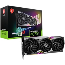 MSI Video Card Nvidia GeForce RTX 4070 Ti GAMING X TRIO 12G, 12GB GDDR6X, 192bit, Effective Memory Clock: 21000MHz, Boost: 2745 MHz, 7680 CUDA Cores, PCIe 4.0, 3x DP 1.4a, HDMI 2.1a, RAY TRACING, Triple Fan, 700W Recommended PSU, 3Y MSI Video Card Nvidia GeForce RTX 4070 Ti GAMING X TRIO 12G, 12GB GDDR6X, 192bit, Effective Memory Clock: 21000MHz, Boost: 2745 MHz, 7680 CUDA Cores, PCIe 4.0, 3x DP 1.4a, HDMI 2.1a, RAY TRACING, Triple Fan, 700W Recommended PSU, 3Y