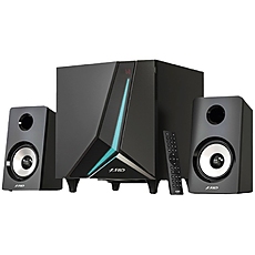 F&D F670X 2.1 Multimedia Speakers, 70W RMS, Full range speaker: 2x3.5"+ 6.5" Subwoofer, BT 5.3/AUX/USB/Coaxial/LED Display/RGB multi-color lighting mode/ Remote Control/ Black