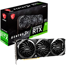 MSI Video Card Nvidia GeForce RTX 3060 Ti VENTUS 3X 8G OC LHR, 8GB GDDR6, 256-bit, 448.0 GB/s, 14000 MHz Effective Memory Clock, Boost: 1695 MHz, 4864 CUDA Cores, PCIe 4.0, 3x DP 1.4 , HDMI 2.1, RAY TRACING, 650W Recommended PSU, LHR, 3Y MSI Video Card Nvidia GeForce RTX 3060 Ti VENTUS 3X 8G OC LHR, 8GB GDDR6, 256-bit, 448.0 GB/s, 14000 MHz Effective Memory Clock, Boost: 1695 MHz, 4864 CUDA Cores, PCIe 4.0, 3x DP 1.4 , HDMI 2.1, RAY TRACING, 650W Recommended PSU, LHR, 3Y