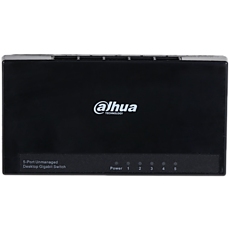 Dahua 5-Port Gigabit Ethernet Switch, L2, IEEE 802.3, IEEE 802.3u, IEEE 802.3ab, IEEE802.3x, switching capacity 10 Gbps, Packet Forwarding Rate 7.44 Mpps, Packet Buffer Memory 1.5 Mbi, MAC Table 2K, 1.6W Dahua 5-Port Gigabit Ethernet Switch, L2, IEEE 802.3, IEEE 802.3u, IEEE 802.3ab, IEEE802.3x, switching capacity 10 Gbps, Packet Forwarding Rate 7.44 Mpps, Packet Buffer Memory 1.5 Mbi, MAC Table 2K, 1.6W