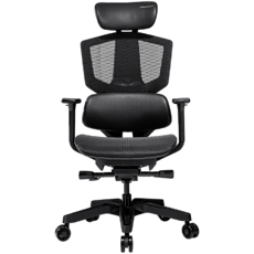 COUGAR Argo One Black, PAFRP Frame, Breathable PVC Leather,  Dynamic lumbar Support Design, Flexibly reclining backrest, Adjustable headrest, Sliding seat, 3D Adjustable Armrest