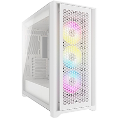 Кутия Corsair iCUE 5000D RGB Airflow Mid Tower, Tempered Glass, Бял