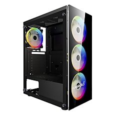 Makki кутия за компютър Case ATX L10 aRGB - Remote/4 Fans