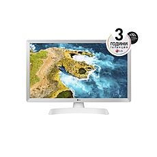 LG 24TQ510S-WZ, 23.6" WVA, LED, Smart webOS, TV Tuner DVB-T2/C /S2, 1000:1, Mega DFC, 200cd, 1366x768, AI SOUND, WiFi, HDMI, Bluetooth, USB 2.0, HOTEL MODE, AirPlay, Speaker 2x5W, White