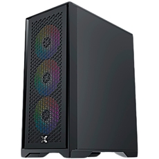 LUX  S  EN48281, Black, ATX/M-ATX/Mini ITX,  U3x1+U2x2, Metal Vents FP & Left TG, 4PCS X24A Fan & Galaxy II Fan Control Kit)