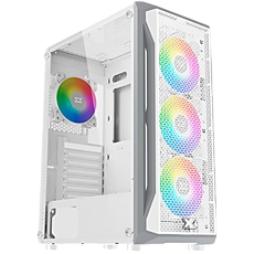 Gaming X Arctic EN46737, White Chassis, ATX/M-ATX/Mini ITX, U3x1+U2x2, Metal FP & Left TG, 4PCS X24A Arctic Fan & LED Switch ARGB Fan PCB