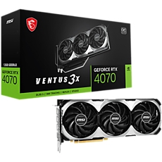 MSI Video Card Nvidia GeForce RTX 4070 VENTUS 3X 12G OC, 12GB GDDR6X, 192bit, Effective Memory Clock: 21000MHz, Boost: 2520 MHz, 5888 CUDA Cores, PCIe 4.0, 3x DP 1.4a, HDMI 2.1a, RAY TRACING, Triple Fan, 1x8pin, 650W Recommended PSU, 3Y MSI Video Card Nvidia GeForce RTX 4070 VENTUS 3X 12G OC, 12GB GDDR6X, 192bit, Effective Memory Clock: 21000MHz, Boost: 2520 MHz, 5888 CUDA Cores, PCIe 4.0, 3x DP 1.4a, HDMI 2.1a, RAY TRACING, Triple Fan, 1x8pin, 650W Recommended PSU, 3Y
