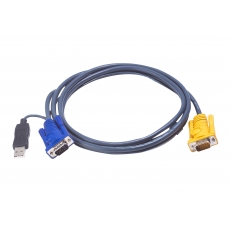KVM кабел ATEN, PC HDB & USB към 3in1 SPHD(Keyboard/Mouse/Video), Вграден PS/2 към USB конвертор, 1.8 м