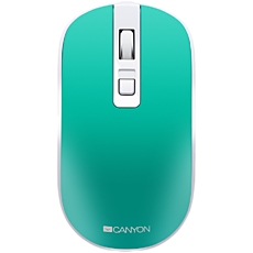 CANYON MW-18, 2.4GHz Wireless Rechargeable Mouse with Pixart sensor, 4keys, Silent switch for right/left keys,Add NTC DPI: 800/1200/1600, Max. usage 50 hours for one time full charged, 300mAh Li-poly battery,, Aquamarine, cable length 0.56m, 116.4*63.3*32