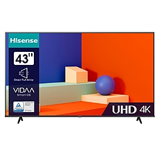 Hisense 43" A6K, 4K Ultra HD 3840x2160, DLED, DFA, Precision Colour, HDR 10+, HLG, Dolby Vision, DTS Virtual X, Smart TV, WiFi, BT, AnyView Cast, Gaming Mode, 1xHDMI2 eArc, 2xHDMI, 2xUSB, LAN, CI+, DVB-T2/C/S2, Black Hisense 43" A6K, 4K Ultra HD 3840x2160, DLED, DFA, Precision Colour, HDR 10+, HLG, Dolby Vision, DTS Virtual X, Smart TV, WiFi, BT, AnyView Cast, Gaming Mode, 1xHDMI2 eArc, 2xHDMI, 2xUSB, LAN, CI+, DVB-T2/C/S2, Black