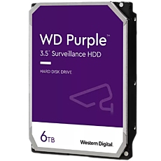 HDD Video Surveillance WD Purple 6TB CMR, 3.5'', 256MB, SATA 6Gbps, TBW: 180