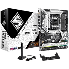 ASROCK MB Desktop X670E Steel Legend, AM5, 4x DDR5, 1x PCIe 5.0 x16, 1x PCIe 3.0 x16, 1x PCIe 3.0 x1, 4x SATA3, 3x Hyper M.2 (PCIe Gen4x4), 1x Blazing M.2(PCIe Gen5x4), 7.1 CH HD Audio, 1x HDMI, 1x DisplayPort, 2.5G LAN, Wi-Fi, BT ASROCK MB Desktop X670E Steel Legend, AM5, 4x DDR5, 1x PCIe 5.0 x16, 1x PCIe 3.0 x16, 1x PCIe 3.0 x1, 4x SATA3, 3x Hyper M.2 (PCIe Gen4x4), 1x Blazing M.2(PCIe Gen5x4), 7.1 CH HD Audio, 1x HDMI, 1x DisplayPort, 2.5G LAN, Wi-Fi, BT