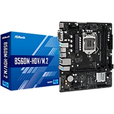 ASROCK Main Board Desktop B560M-HDV/M.2 (S1200, 2x DDR4, 1x PCIe 4.0 x16, 1x PCIe 3.0 x1, 4x SATA3 ,1x Ultra M.2, GLAN, 1x VGA, 1x DVI, 1x HDMI, 4x USB 3.2, 6x USB 2.0) mATX. ASROCK Main Board Desktop B560M-HDV/M.2 (S1200, 2x DDR4, 1x PCIe 4.0 x16, 1x PCIe 3.0 x1, 4x SATA3 ,1x Ultra M.2, GLAN, 1x VGA, 1x DVI, 1x HDMI, 4x USB 3.2, 6x USB 2.0) mATX.