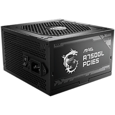 MSI MAG A750GL PCIE5, 750W, 80 Plus Gold, ATX Form Factor, 100~240 Vac Input Voltage, 47Hz ~ 63Hz Input Frequency, 120 mm Fan, 140 x 150 x 86mm, Active PFC, OCP, OVP, OPP, OTP, SCP, UVP, ATX, 2xEPS, 4XPCi-E, 8xSATA, 4xMOLEX, 1xFDD MSI MAG A750GL PCIE5, 750W, 80 Plus Gold, ATX Form Factor, 100~240 Vac Input Voltage, 47Hz ~ 63Hz Input Frequency, 120 mm Fan, 140 x 150 x 86mm, Active PFC, OCP, OVP, OPP, OTP, SCP, UVP, ATX, 2xEPS, 4XPCi-E, 8xSATA, 4xMOLEX, 1xFDD