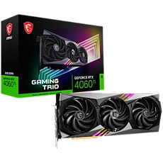 MSI Video Card Nvidia GeForce RTX 4060 Ti GAMING TRIO 8G, 8GB GDDR6, 128bit, Effective Memory Clock: 18000MHz, Boost: 2535 MHz, 4352 CUDA Cores, PCIe 4.0, 3x DP 1.4a, HDMI 2.1a, RAY TRACING, Dual Fan, 1x 8pin, 550W Recommended PSU, 3Y MSI Video Card Nvidia GeForce RTX 4060 Ti GAMING TRIO 8G, 8GB GDDR6, 128bit, Effective Memory Clock: 18000MHz, Boost: 2535 MHz, 4352 CUDA Cores, PCIe 4.0, 3x DP 1.4a, HDMI 2.1a, RAY TRACING, Dual Fan, 1x 8pin, 550W Recommended PSU, 3Y