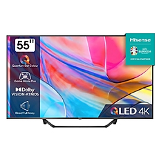 Hisense 55" A7KQ, 4K Ultra HD 3840x2160, QLED, FALD, Quantum Dot, HDR 10+, HLG, Dolby Vision, Dolby Atmos, Smart TV, WiFi 5GHz, WiFi Direct, BT, Anyview Cast, 3xHDMI, 2xUSB, LAN, CI+, DVB-T2/C/S2, Dark Grey Hisense 55" A7KQ, 4K Ultra HD 3840x2160, QLED, FALD, Quantum Dot, HDR 10+, HLG, Dolby Vision, Dolby Atmos, Smart TV, WiFi 5GHz, WiFi Direct, BT, Anyview Cast, 3xHDMI, 2xUSB, LAN, CI+, DVB-T2/C/S2, Dark Grey