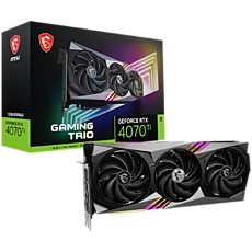 MSI Video Card Nvidia GeForce RTX 4070 Ti GAMING TRIO 12G, 12GB GDDR6X, 192bit, Effective Memory Clock: 21000MHz, Boost: 2610 MHz, 7680 CUDA Cores, PCIe 4.0, 3x DP 1.4a, HDMI 2.1a, RAY TRACING, Triple Fan, 700W Recommended PSU, 3Y MSI Video Card Nvidia GeForce RTX 4070 Ti GAMING TRIO 12G, 12GB GDDR6X, 192bit, Effective Memory Clock: 21000MHz, Boost: 2610 MHz, 7680 CUDA Cores, PCIe 4.0, 3x DP 1.4a, HDMI 2.1a, RAY TRACING, Triple Fan, 700W Recommended PSU, 3Y