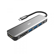 Докинг станция Silicon Power Boost SU20, 7 в 1, USB-C