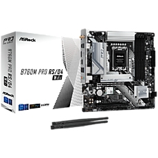 ASROCK MB Desktop B760M Pro RS Wi-Fi (S1700, 4x DDR5, 2x PCIe 4.0 x16, 1x PCIe 4.0 x1, 1x Hyper M.2 PCIe Gen4x4, 4x SATA3, 2x USB-C, 5x USB 3.2, 6x USB 2.0, 1xRJ-45 2.5GB, 2x 802.11ax Wi-Fi, 1x HDMI, 1x DP, 7.1 HD Audio, micro ATX. ASROCK MB Desktop B760M Pro RS Wi-Fi (S1700, 4x DDR5, 2x PCIe 4.0 x16, 1x PCIe 4.0 x1, 1x Hyper M.2 PCIe Gen4x4, 4x SATA3, 2x USB-C, 5x USB 3.2, 6x USB 2.0, 1xRJ-45 2.5GB, 2x 802.11ax Wi-Fi, 1x HDMI, 1x DP, 7.1 HD Audio, micro ATX.