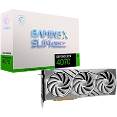 MSI Video Card Nvidia GeForce RTX 4070 GAMING X SLIM WHITE 12G, 12GB GDDR6X, 192-bit, 2610 MHz Boost, 5888 CUDA Cores, PCIe 4.0, 3x DP 1.4a, HDMI 2.1a, RAY TRACING, Triple Fan, 650W Recommended PSU, 3Y MSI Video Card Nvidia GeForce RTX 4070 GAMING X SLIM WHITE 12G, 12GB GDDR6X, 192-bit, 2610 MHz Boost, 5888 CUDA Cores, PCIe 4.0, 3x DP 1.4a, HDMI 2.1a, RAY TRACING, Triple Fan, 650W Recommended PSU, 3Y