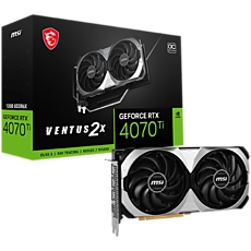 MSI Video Card Nvidia GeForce RTX 4070 TI VENTUS 2X 12G OC, 12GB GDDR6X, 192bit, Boost: 2640 MHz, 7680 CUDA Cores, PCIe 4.0, 3x DP 1.4a, HDMI 2.1a, RAY TRACING, Dual Fan, 1x 16pin, 700W Recommended PSU, 3Y MSI Video Card Nvidia GeForce RTX 4070 TI VENTUS 2X 12G OC, 12GB GDDR6X, 192bit, Boost: 2640 MHz, 7680 CUDA Cores, PCIe 4.0, 3x DP 1.4a, HDMI 2.1a, RAY TRACING, Dual Fan, 1x 16pin, 700W Recommended PSU, 3Y