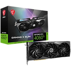 MSI Video Card NVidia GeForce RTX 4060 TI GAMING X SLIM 8G, 8GB GDDR6X, 128-bit, 2670 MHz Boost, 4352 CUDA Cores, PCIe 4.0, 3x DP 1.4a, HDMI 2.1a, RAY TRACING, Triple Fan, 550W Recommended PSU, 3Y MSI Video Card NVidia GeForce RTX 4060 TI GAMING X SLIM 8G, 8GB GDDR6X, 128-bit, 2670 MHz Boost, 4352 CUDA Cores, PCIe 4.0, 3x DP 1.4a, HDMI 2.1a, RAY TRACING, Triple Fan, 550W Recommended PSU, 3Y