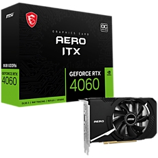 MSI Video Card Nvidia GeForce RTX 4060 AERO ITX 8G OC, 8GB GDDR6, 128bit, Boost: 2490 MHz, 3072 CUDA Cores, 17 Gbps Memory Speed, PCIe Gen 4 x 8,3x DP v1.4a, 1xHDMI 2.1a, 1 x 8-pin, Recommended PSU 550W, 3Y MSI Video Card Nvidia GeForce RTX 4060 AERO ITX 8G OC, 8GB GDDR6, 128bit, Boost: 2490 MHz, 3072 CUDA Cores, 17 Gbps Memory Speed, PCIe Gen 4 x 8,3x DP v1.4a, 1xHDMI 2.1a, 1 x 8-pin, Recommended PSU 550W, 3Y
