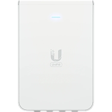 UniFi6 In-Wall. Wall-mounted WiFi 6 access point with a built-in PoE switch.