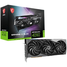 MSI Video Card Nvidia GeForce RTX 4090 GAMING X SLIM 24G, 24GB GDDR6X, 384-bit, 21 Gbps Effective Memory Clock, 2595 MHz Boost, 16384 CUDA Cores, 2x DP v1.4a, 2x HDMI 2.1a, RAY TRACING, Triple Fan, 850W Recommended PSU, 3Y MSI Video Card Nvidia GeForce RTX 4090 GAMING X SLIM 24G, 24GB GDDR6X, 384-bit, 21 Gbps Effective Memory Clock, 2595 MHz Boost, 16384 CUDA Cores, 2x DP v1.4a, 2x HDMI 2.1a, RAY TRACING, Triple Fan, 850W Recommended PSU, 3Y
