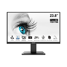 MSI PRO MP2412, 23.8", 100Hz, 1920x1080 FHD, VA, 1ms MPRT, 4ms GTG, 4000:1 CONTRAST RATIO, Anti-glare, 1x HDMI, 1x DP, VESA 75, Tilt, 300 cd/m2, 113% (CIE 1976), VESA 75mm, Display Kit App, T?V certified anti-flicker, 9S6-3BA9CH-042 MSI PRO MP2412, 23.8", 100Hz, 1920x1080 FHD, VA, 1ms MPRT, 4ms GTG, 4000:1 CONTRAST RATIO, Anti-glare, 1x HDMI, 1x DP, VESA 75, Tilt, 300 cd/m2, 113% (CIE 1976), VESA 75mm, Display Kit App, T?V certified anti-flicker, 9S6-3BA9CH-042