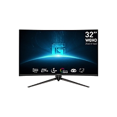 MSI G32CQ5P, 170Hz, 1ms, VA, 2560x1440 (WQHD), Curve 1500R, Adaptive-Sync, HDR Ready, Anti-Flicker, Less Blue Light, Night Vision, 3000:1, 100M:1, DP, 2x HDMI 2.0b, 1x Earphone out, Tilt, Height. Adj. 90mm, VESA 75, Frameless, 9S6-3DB44H-027 MSI G32CQ5P, 170Hz, 1ms, VA, 2560x1440 (WQHD), Curve 1500R, Adaptive-Sync, HDR Ready, Anti-Flicker, Less Blue Light, Night Vision, 3000:1, 100M:1, DP, 2x HDMI 2.0b, 1x Earphone out, Tilt, Height. Adj. 90mm, VESA 75, Frameless, 9S6-3DB44H-027