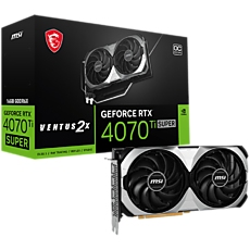 MSI Video Card Nvidia GeForce RTX 4070 TI SUPER 16G VENTUS 2X OC, 16GB GDDR6X, 256bit, Boost: 2640 MHz, 21Gbps, 8448 CUDA Cores, 3x DP 1.4a, HDMI 2.1a, RAY TRACING, Dual Fan, 1x16pin, 700W Recommended PSU, 3Y MSI Video Card Nvidia GeForce RTX 4070 TI SUPER 16G VENTUS 2X OC, 16GB GDDR6X, 256bit, Boost: 2640 MHz, 21Gbps, 8448 CUDA Cores, 3x DP 1.4a, HDMI 2.1a, RAY TRACING, Dual Fan, 1x16pin, 700W Recommended PSU, 3Y
