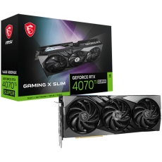 MSI Video Card Nvidia GeForce RTX 4070 Ti SUPER 16G GAMING SLIM, 16GB GDDR6X, 256-bit, 21 Gbps Effective Memory Clock, 2670 MHz Boost, 8448 CUDA Cores, 3x DisplayPort 1.4a, HDMI 2.1, RAY TRACING, Triple Fan, 700W Recommended PSU, 3Y MSI Video Card Nvidia GeForce RTX 4070 Ti SUPER 16G GAMING SLIM, 16GB GDDR6X, 256-bit, 21 Gbps Effective Memory Clock, 2670 MHz Boost, 8448 CUDA Cores, 3x DisplayPort 1.4a, HDMI 2.1, RAY TRACING, Triple Fan, 700W Recommended PSU, 3Y