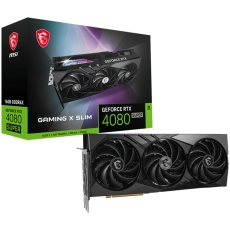 MSI Video Card Nvidia GeForce RTX 4080 SUPER 16G GAMING X SLIM, 16GB GDDR6X, 256-bit, 23 Gbps Effective Memory Clock, 2610 MHz Boost, 10240 CUDA Cores, 2x DP v1.4a, 2x HDMI 2.1a, RAY TRACING, Triple Fan, 850W Recommended PSU, 3Y MSI Video Card Nvidia GeForce RTX 4080 SUPER 16G GAMING X SLIM, 16GB GDDR6X, 256-bit, 23 Gbps Effective Memory Clock, 2610 MHz Boost, 10240 CUDA Cores, 2x DP v1.4a, 2x HDMI 2.1a, RAY TRACING, Triple Fan, 850W Recommended PSU, 3Y