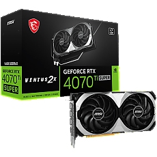 MSI Video Card Nvidia RTX 4070 Ti SUPER 16G VENTUS 2X, 16GB GDDR6X, 256bit, 21Gbps Memory speed, Boost: 2610MHz, 8448 CUDA Cores, 3x DP 1.4a, HDMI 2.1a, RAY TRACING, Dual Fan, 1x 16pin, 700W Recommended PSU, 3Y MSI Video Card Nvidia RTX 4070 Ti SUPER 16G VENTUS 2X, 16GB GDDR6X, 256bit, 21Gbps Memory speed, Boost: 2610MHz, 8448 CUDA Cores, 3x DP 1.4a, HDMI 2.1a, RAY TRACING, Dual Fan, 1x 16pin, 700W Recommended PSU, 3Y