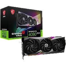 MSI Video Card Nvidia GeForce RTX 4080 SUPER 16G GAMING X TRIO, 16GB GDDR6X, 256-bit, 2610 MHz Boost, 10240 CUDA Cores, 23Gbps Memory speed, PCIe 4.0, 3x DP 1.4a, HDMI 2.1a, RAY TRACING, Triple Fan, 850W Recommended PSU, 3Y MSI Video Card Nvidia GeForce RTX 4080 SUPER 16G GAMING X TRIO, 16GB GDDR6X, 256-bit, 2610 MHz Boost, 10240 CUDA Cores, 23Gbps Memory speed, PCIe 4.0, 3x DP 1.4a, HDMI 2.1a, RAY TRACING, Triple Fan, 850W Recommended PSU, 3Y
