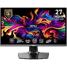 MSI MPG 271QRX QD-OLED Gaming Monitor, 27" 360Hz, WQHD (2560x1440) 16:9, QD-OLED Anti-Reflection, 0.03ms, 250nits, 1500000:1, 178°/178°, AMD FreeSync Premium Pro, Adjustable Stand, 1x DP, 2x HDMI, 1xType-C, 3x USB, 1xHeadphone out, 3Y Warranty MSI MPG 271QRX QD-OLED Gaming Monitor, 27" 360Hz, WQHD (2560x1440) 16:9, QD-OLED Anti-Reflection, 0.03ms, 250nits, 1500000:1, 178°/178°, AMD FreeSync Premium Pro, Adjustable Stand, 1x DP, 2x HDMI, 1xType-C, 3x USB, 1xHeadphone out, 3Y Warranty