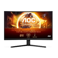 AOC CQ32G4VE, 31.5" Curved 1500R, Fast VA WLED, 2560x1440@180 Hz, 1ms GtG, 0.5ms MPRT, 300 cd/m2, 3500:1, 80M:1 DCR, Adaptive Sync, Flicker Free, Low Blue Light, Tilt, 2xHDMI, DP AOC CQ32G4VE, 31.5" Curved 1500R, Fast VA WLED, 2560x1440@180 Hz, 1ms GtG, 0.5ms MPRT, 300 cd/m2, 3500:1, 80M:1 DCR, Adaptive Sync, Flicker Free, Low Blue Light, Tilt, 2xHDMI, DP
