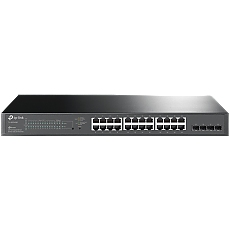 TP-Link SG2428P Omada 28-Port Gigabit Smart Switch with 24-Port PoE+, 24× Gigabit 802.3af/at PoE+ ports and 4× Gigabit SFP slots, 250 W total PoE budget, Omada app, Static Routing, VLAN, ACL, QoS, IGMP Snooping, Zero-Touch Provisioning
