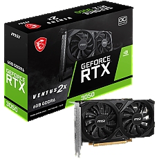 MSI Video Card Nvidia GeForce RTX 3050 VENTUS 2X E 6G OC, 6GB GDDR6, 96bit, Boost: 1492 MHz, 2304 CUDA Cores, PCIe 4.0, 1x DP 1.4a, 2xHDMI 2.1a, RAY TRACING, Dual Fan, 300W, 3Y MSI Video Card Nvidia GeForce RTX 3050 VENTUS 2X E 6G OC, 6GB GDDR6, 96bit, Boost: 1492 MHz, 2304 CUDA Cores, PCIe 4.0, 1x DP 1.4a, 2xHDMI 2.1a, RAY TRACING, Dual Fan, 300W, 3Y