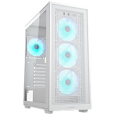 COUGAR | MX220 RGB White | PC Case | Mid Tower / Mesh Front Panel / 4 x 120mm ARGB Fans / Transparent Left Panel