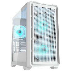 COUGAR | MX600 Mini RGB White | PC Case | Mini Tower / Mesh Front Panel / 2 x 160mm + 1 x 120mm Fans / Transparent Left Panel