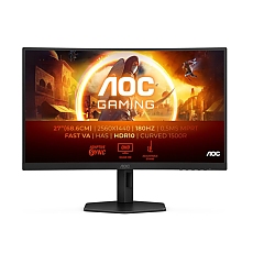 AOC CQ27G4X, 27" Curved 1500R, Fast VA, WLED, 2560x1440@180Hz, 1ms GtG, 0.5ms MPRT, 300cd m/2, 4000:1, 80M:1 DCR, Adaptive Sync, FlickerFree, Low Blue Light, Tilt, Height Adjust, Swivel, 2xHDMI, DP
