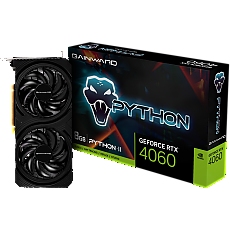 Gainward GeForce RTX 4060 Python II, 8GB GDDR6, 128bit, 1x HDMI 2.1, 3x DP 1.4a, two fan, 1x 8-pin Power connector, recommended PSU 600W, NE64060019P1-1070V