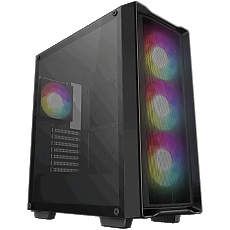 DeepCool CC560 MESH V2, Mid Tower, Mini-ITX/Micro-ATX/ATX, 2xUSB3.0, 1xAudio, 4x120mm Pre-Installed ARGB Fans, Tempered Glass, Mesh Panel, Black, R-CC560-BKAMA4-G-2