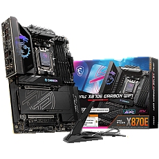 MSI MPG X870E CARBON WIFI, ATX, Socket AM5, 4x DDR5 Dual Channel DDR5 up to 8400(OC)MHz, 3x PCIe 3.0 x16 slot, 4x M.2 slot, 9x USB 10Gbps, 2x 10Gbps Type-C, 2x 40Gbps Type-C, HDMI, 7.1 HD Audio, 2.5+5G LAN, WiFI 7, BT, 3Y MSI MPG X870E CARBON WIFI, ATX, Socket AM5, 4x DDR5 Dual Channel DDR5 up to 8400(OC)MHz, 3x PCIe 3.0 x16 slot, 4x M.2 slot, 9x USB 10Gbps, 2x 10Gbps Type-C, 2x 40Gbps Type-C, HDMI, 7.1 HD Audio, 2.5+5G LAN, WiFI 7, BT, 3Y